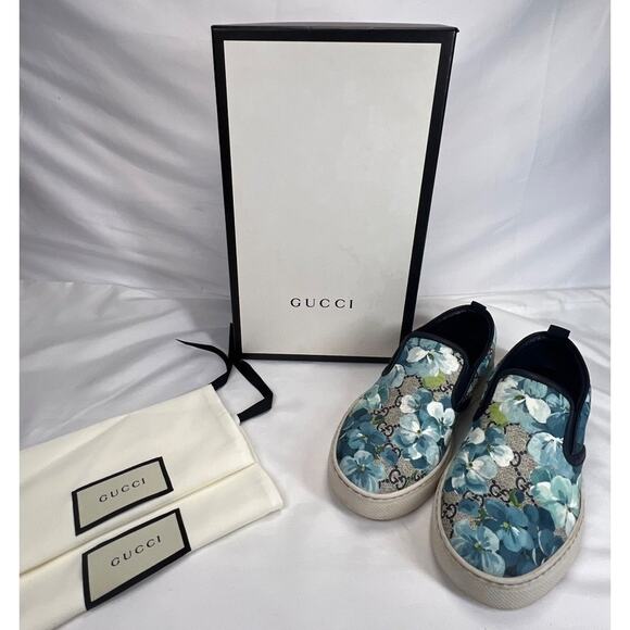 Gucci Supreme Canvas Slip-on US 6 Bloom Flower Print SPB-CA 355693 - Picture 1 of 14